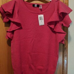 NWT Saks Fifth Ave Ruffle Sleeve Cashmere Sweater